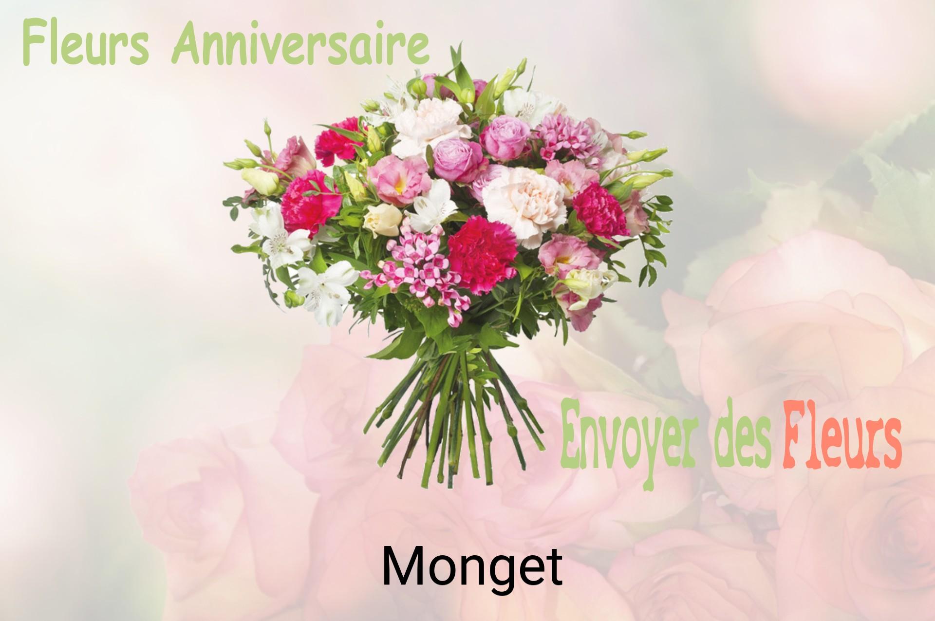 Bouquet de fleurs d’anniversaire livré à Monget